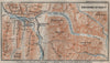 BANFF ENVIRONS, Topo-map. Alberta, Canada. BAEDEKER 1922 old antique chart