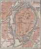 LÜBECK antique town city stadtplan. Schleswig-Holstein karte. BAEDEKER 1913 map