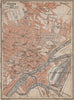 STETTIN SZCZECIN antique town city plan miasta. Poland mapa. BAEDEKER 1913