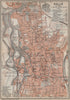 HALLE antique town city stadtplan. Saxony-Anhalt karte. BAEDEKER 1913 old map