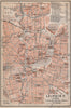 LEIPZIG antique town city stadtplan II. Saxony karte. BAEDEKER 1913 old map