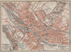 BREMEN antique town city stadtplan I. Bremerhaven karte. BAEDEKER 1913 old map