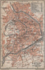 ERFURT antique town city stadtplan. Thuringia karte. BAEDEKER 1913 old map
