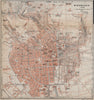 WIESBADEN antique town city stadtplan. Hessen karte. BAEDEKER 1913 old map