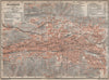 BARMEN antique town city stadtplan. Germany karte. BAEDEKER 1913 old map