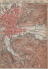 FREIBURG town city stadtplan & umgebung. Gunterstal. Baden-Württemberg 1913 map