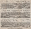 PANORAMA VOM SCHAFBERG, Salzkammergut. Austria Österreich karte 1911 old map
