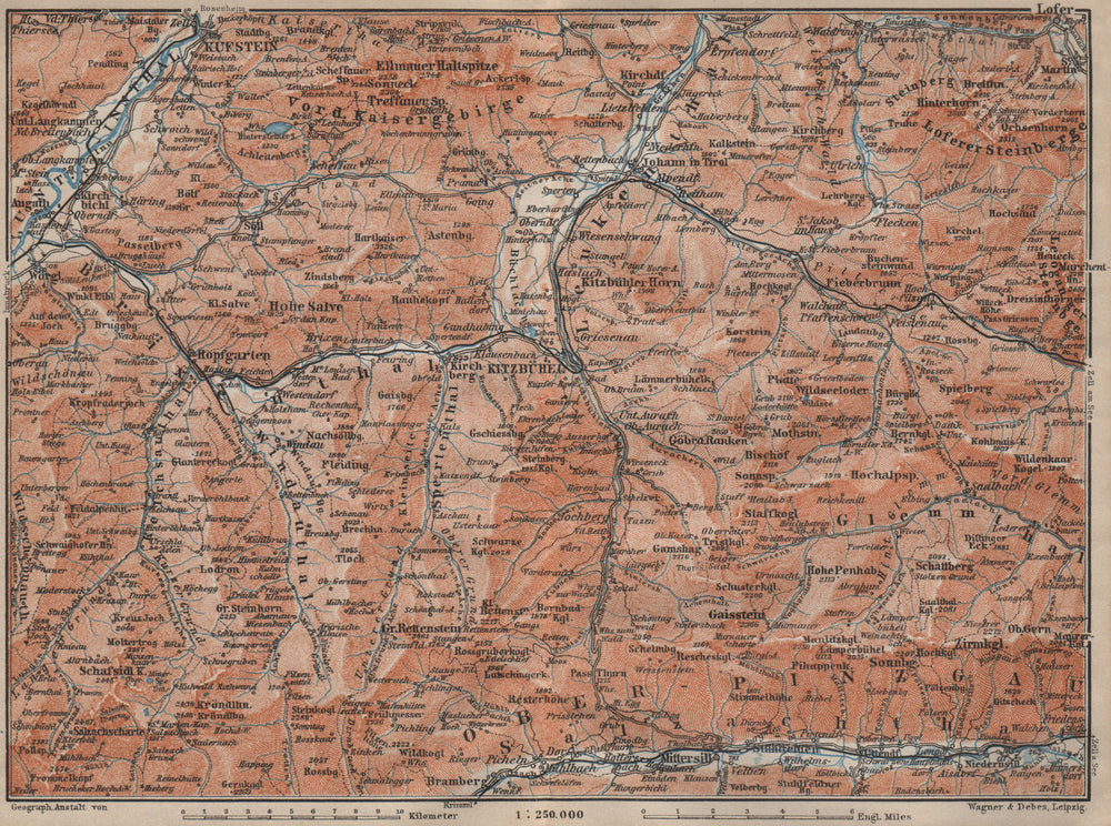 WÖRGL/KITZBÜHEL environs. Söll Brixen Kirchberg St Johann Tyrol Tirol  1911 map