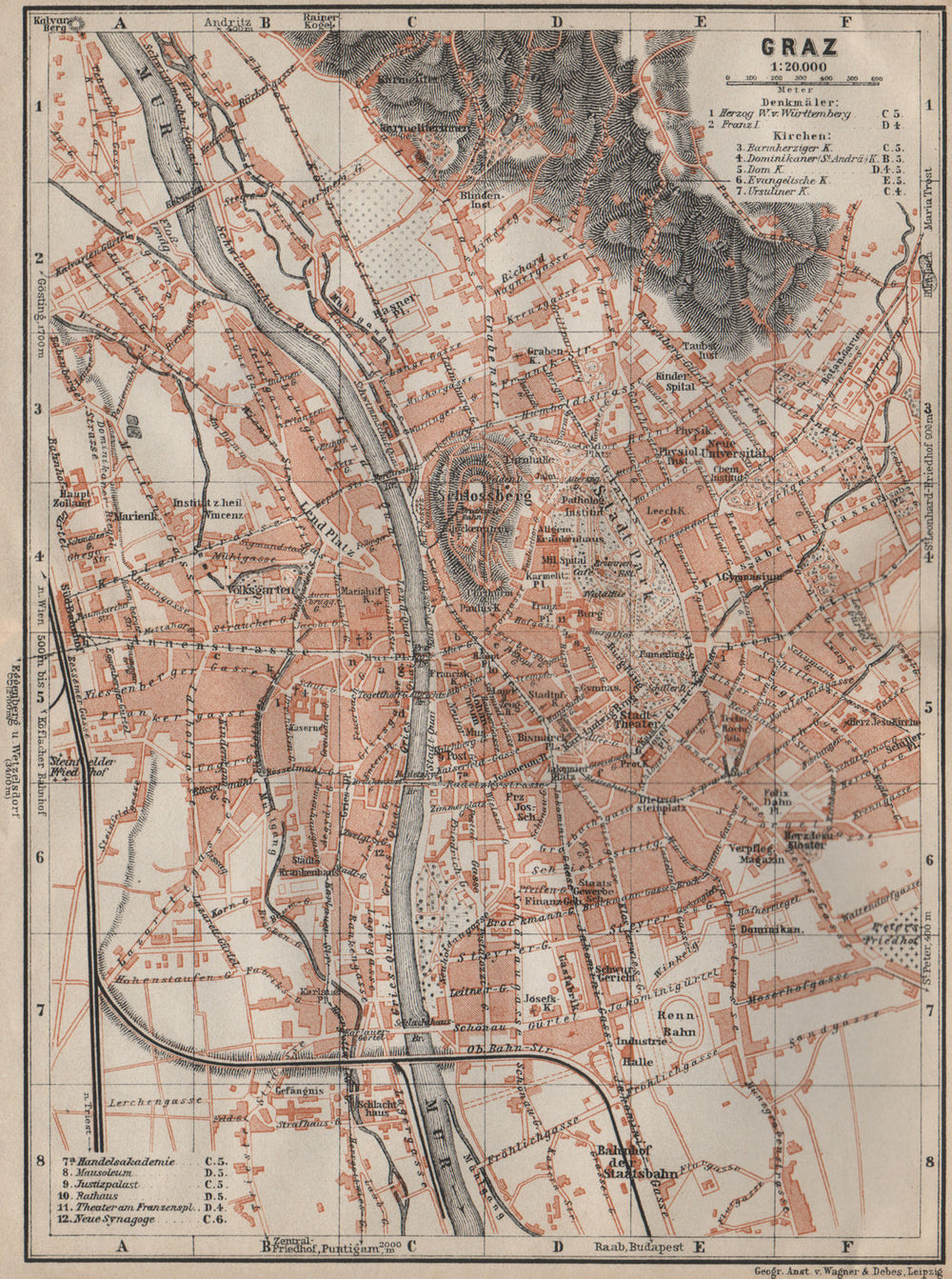 GRAZ (GRATZ) town city plan stadtplan. Austria Österreich karte 1911 old map