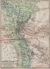 NILE VALLEY / CAIRO ENVIRONS. Memphs Helwan. Egypt. BAEDEKER 1914 old map