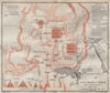 PYRAMIDS OF GIZEH (GIZA) ground plan & village. Egypt. BAEDEKER 1914 old map