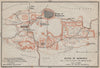 RUINS OF MEMPHIS ground plan. Mit Rahina. Egypt. BAEDEKER 1914 old antique map