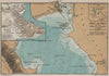 GULF OF SUEZ & SUEZ town city plan. Moses' springs / Oyun Musa. Egypt 1914 map