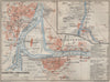 KHARTOUM & OMDURMAN antique town city plan. Sudan. BAEDEKER 1914 old map