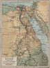 SKETCH MAP OF EGYPT. Nile valley. Sudan Khartoum.. BAEDEKER 1914 old