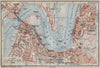ROCHESTER, CHATHAM & STROOD town plan. River Medway. Dockyards. Kent 1910 map