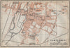 CANTERBURY antique town city plan. Kent. BAEDEKER 1910 old map chart