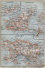 THE CHANNEL ISLANDS. Guernsey Jersey Alderney Sark. BAEDEKER 1910 old map