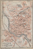 EXETER antique town city plan. Devon. BAEDEKER 1910 old map chart