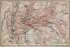 BATH town city plan. Circus Pulteney Bridge Royal Crescent. Somerset 1910 map