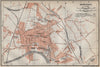HEREFORD antique town city plan. Broomy Hill. Herefordshire. BAEDEKER 1910 map