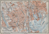 CARDIFF town city plan. St David's Centre Newtown Century Wharf. Wales 1910 map
