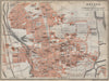 OXFORD antique town city plan. Colleges. Oxfordshire. BAEDEKER 1910 old map