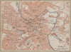 NORWICH antique town city centre plan. Norfolk. BAEDEKER 1910 old map