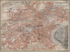 EDINBURGH antique town city centre plan. Scotland. BAEDEKER 1910 old map