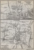 PLATAEA & THEBES ENVIRONS. Boeotia, Greece. BAEDEKER 1909 old antique map