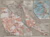 ANCIENT THERA Ground plan & island of SANTORINI. Thira. Greece 1909 old map