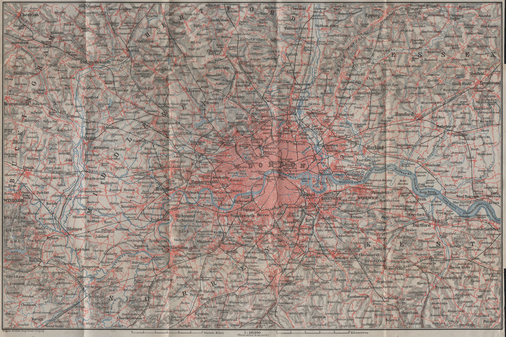 LONDON & HOME COUNTIES. Shows GW/GC Joint Railway under construction 1905 map