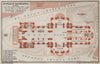 ST. PAUL'S CATHEDRAL ground plan. London. BAEDEKER 1930 old vintage map chart