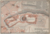 WINDSOR CASTLE ground plan. Berkshire. BAEDEKER 1930 old vintage map chart