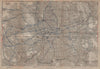 CENTRAL LONDON TRANSPORT. Railways tramways underground tube lines 1930 map