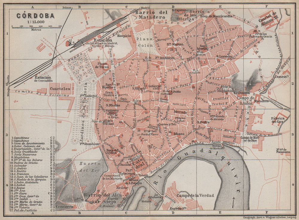 CORDOVA CÓRDOBA CORDOBA town city ciudad plan. Spain España mapa 1911 old