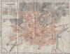 GRANADA antique town city ciudad plan. Spain España mapa. BAEDEKER 1911