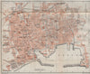 PALERMO antique town city plan piano urbanistico. Italy mappa 1911 old