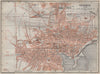 CATANIA antique town city plan piano urbanistico. Italy mappa 1911 old