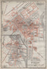 BISKRA antique town city plan & environs. Algeria carte. BAEDEKER 1911 old map