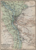 NILE VALLEY / CAIRO ENVIRONS. Memphs Helwan. Egypt. BAEDEKER 1911 old map