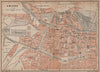 AMIENS antique town city plan de la ville. Somme carte. BAEDEKER 1899 old map