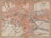 CAEN antique town city plan de la ville. Calvados carte. BAEDEKER 1899 old map