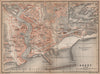 BREST town city plan de la ville. Finistère. Rade de Brest carte 1899 old map