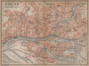 NANTES antique town city plan de la ville. Loire-Atlantique carte 1899 old map