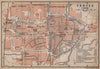 TROYES antique town city plan de la ville. Aube carte. BAEDEKER 1899 old map