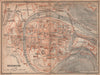 BESANÇON antique town city plan de la ville. Doubs carte. BAEDEKER 1899 map