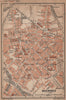 BOURGES antique town city plan de la ville. Cher carte. BAEDEKER 1899 old map