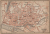NEVERS antique town city plan de la ville. Nièvre carte. BAEDEKER 1899 old map