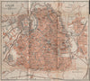 LILLE antique town city plan de la ville. Nord carte. BAEDEKER 1905 old map
